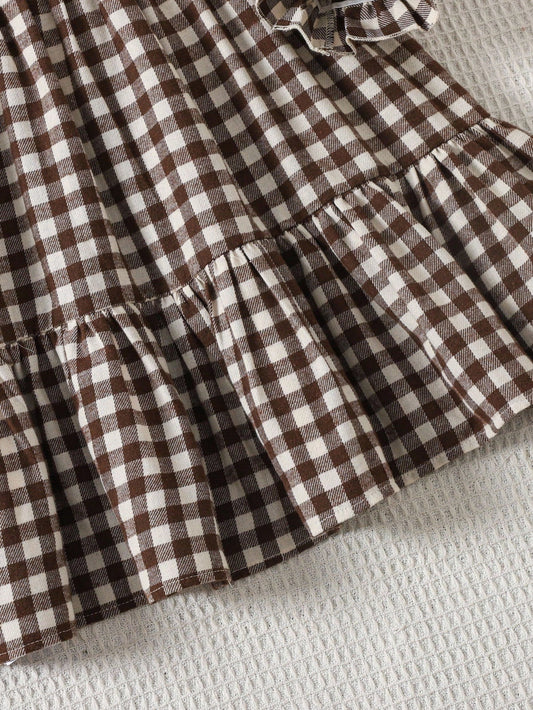 Cocoa Check Ruffle Dress – Cozy Classics for Little Queens